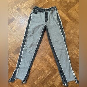 MANIERE DE‎ VOIR Inside Out Denim Jeans Grunge Goth Punk Casual Statement 10